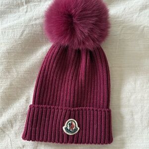 Moncler Women's Burgundy Beanie